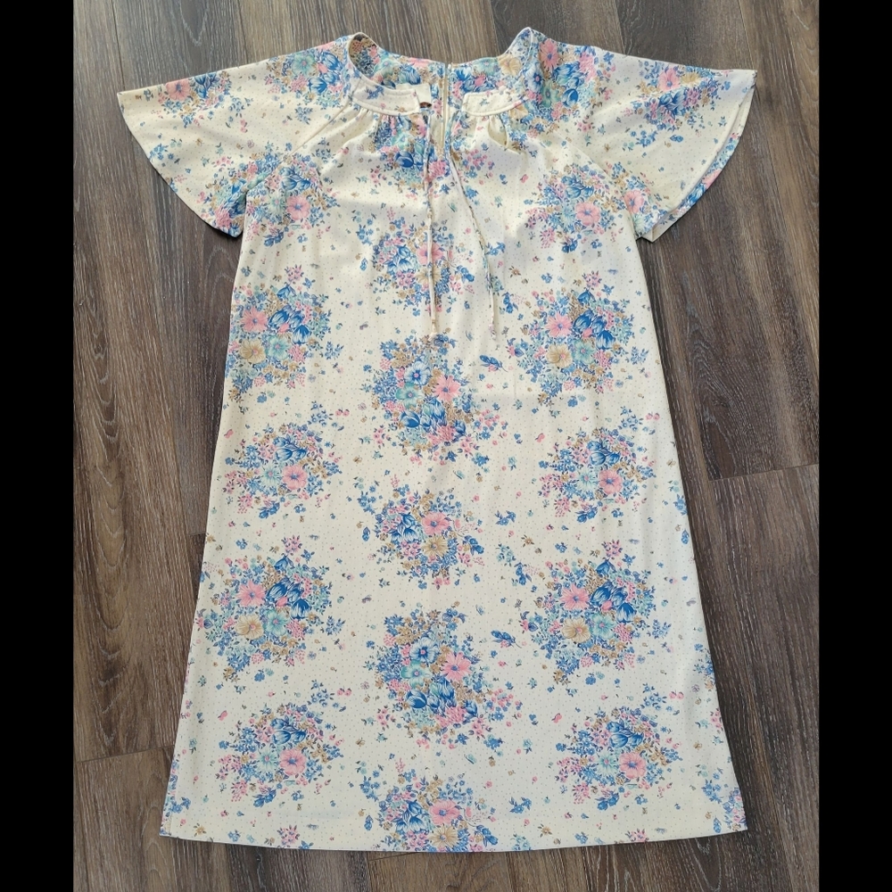 1970s Floral Caftan Housedress